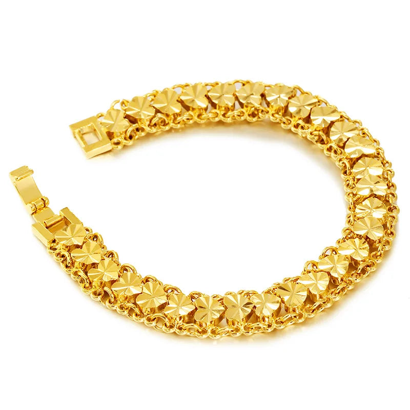 Pulseira feminina banhada a ouro 24k prata 925 18cm - 19cm pulseira de corrente joias finas